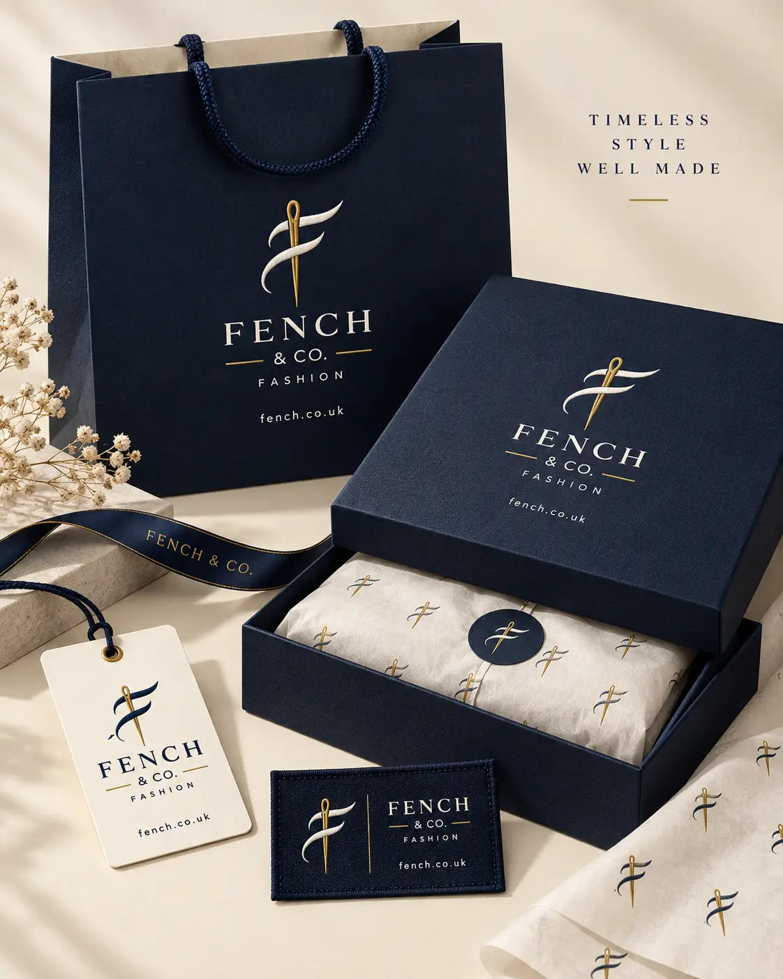 Navy polo and embroidered FENCH details